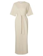 Selected Slfessential Ss Pocket Ankle Dress Noos Kräm