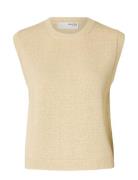 Selected Slfalma Sl Knit Vest Kräm