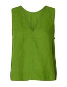 Selected Slflinna Sl Reversible Linen Top B Grön