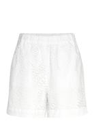 Selected Slflaerke Hw Wide Broderi Ang Shorts B Vit