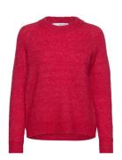 Selected Slflulu Ls Knit O-Neck Noos Röd