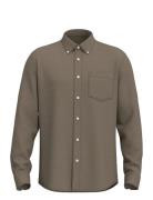 Selected Slhregrick-Ox Shirt Ls Noos Khaki Green