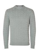 Selected Slhryan Structure Crew Neck Grå
