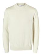 Selected Slhrobert Ls Knit Mock Neck Kräm