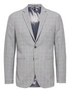 Selected Slhslim-Liam Lt Grey Chk Blz Flex B Grå