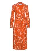 Selected Slfsirine Ls Midi Wrap Dress B Orange