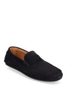 Selected Slhsergio Suede Penny Driving Shoe Marinblå