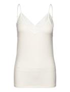 Selected Slfmandy Rib Lace Singlet Noos Vit