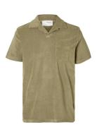 Selected Slhrelax-Terry Ss Resort Polo Ex Khaki Green