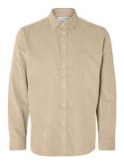 Selected Slhregowen-Cord Shirt Ls Noos Kräm
