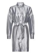 Selected Slfsilva-Tonia Ls Shirt Dress B Silver