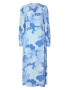 Selected Slfsusie L/S Aop Ankle Wrap Dress Noos Blå