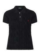 Polo Ralph Lauren Cable-Knit Cotton Polo Shirt Svart