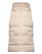 Mango Quilted Gilet With Hood Kräm