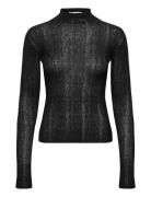 Hope Peek Top Black Airy Linen-40 Svart
