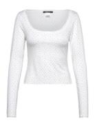 Gina Tricot Soft Long Sleeve Lace Top Vit