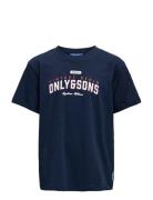 ONLY & SONS Osjlenny Life Reg Vintage Tee Jrs Noos Marinblå