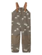 Name It Nmmalfa08 Softshell Bib Pant Aop Fo Khaki Green