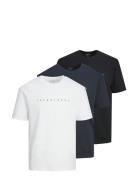 Jack & J S Jjestar Jj Tee Ss Noos 3Pk Mp Jnr Svart