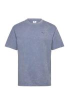 PUMA Ess Elevated Relaxed Wash Tee Blå