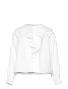 Mango Shirt With Ruffle Detail Vit