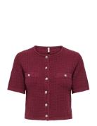 ONLY Onlkiel S/S Button Card Knt Moch Röd