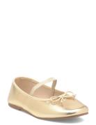 Mango Metallic Ballet Flats With Bow Guld