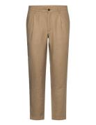 Mango Straight-Fit Pleated Trousers Beige