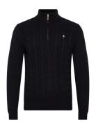 Morris Nathan Cable Half Zip Marinblå