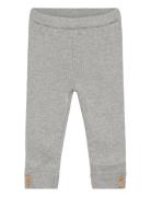 Mango Ribbed Knit Leggings Grå