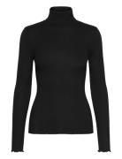 Rosemunde Rwbeatha Silk Ls Rollneck T-Shirt Svart