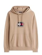 Tommy Hilfiger Linear Flag Graphic Hoodie Beige