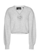 ROTATE Birger Christensen Knit Puffsleeve Cardigan Vit