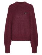 ROTATE Birger Christensen Light Knit Logo Sweater Burgundy