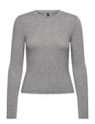 Vero Moda Vmannie Ls O-Neck Top Jrs Noos Grå