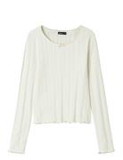 LMTD Nlfnamel Ls Short Deep Neck Top Vit