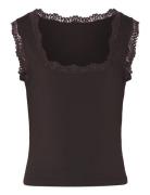 Rosemunde Kids Rkbillie Sl Square Lace Top Brun