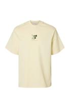 Selected Slhrelaxkai Print Ss O-Neck Tee Kräm
