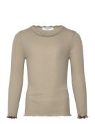 Rosemunde Kids Rkbalta Modal Ls Lace T-Shirt Beige