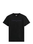 Tommy Jeans Tjm Reg Linear Logo Tee Ext Svart