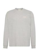 Calvin Klein Jeans Ls Waffle Badge Crewnk Tee Grå