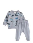 Lindex Set - Sweatshirt Och Mjukisbyxor Grå