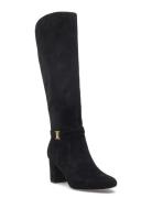 Lauren Ralph Lauren Kellie Suede Tall Boot Heel Svart
