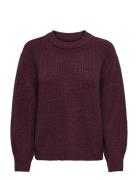 ONLY Onlmilouz Ls Rib Pullover Knt Noos Burgundy