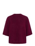 Kaffe Kaemilie Cropped Knit Pullover Burgundy