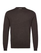 Lindbergh Black 100 % Merino Crew Neck Knit Brun