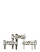 STOFF Nagel Quist Candle Holder - Brushed Chrome Silver