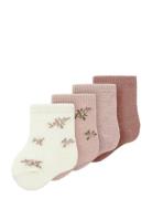 Name It Nbfwak Wo/Bl 4P Sock Rosa