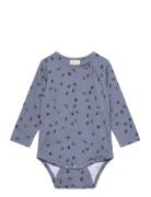 Petit Piao Body L/S Printed Blå