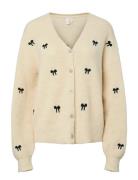 YAS Yasbow Ls Embroided Knit Cardigan S. Beige